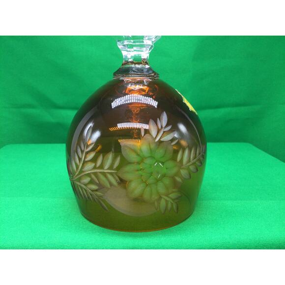 Vintage West Germany Amber Lead Crystal Bell - Picture 6 of 7